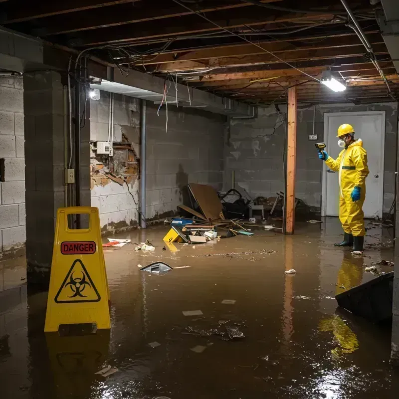 Flooded Basement Electrical Hazard in Abbeville, LA Property